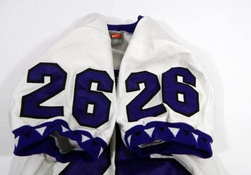 2000 -тите Тексас Кристијан ТЦУ роговиден жаби 26 Игра користеше бел дрес М DP34898 - Користена игра на колеџ