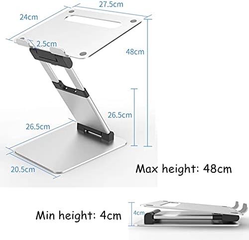 MHYFC висина на високиот висок лаптоп штанд алуминиум затегнување на засилување на тетратката за држач за стоење на тетратка