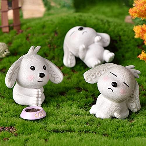 Волбест 5 парчиња минијатурни кучиња фигурини Симпатична вештачка цртана филм пластична кукла куќа мини кутре за украси за