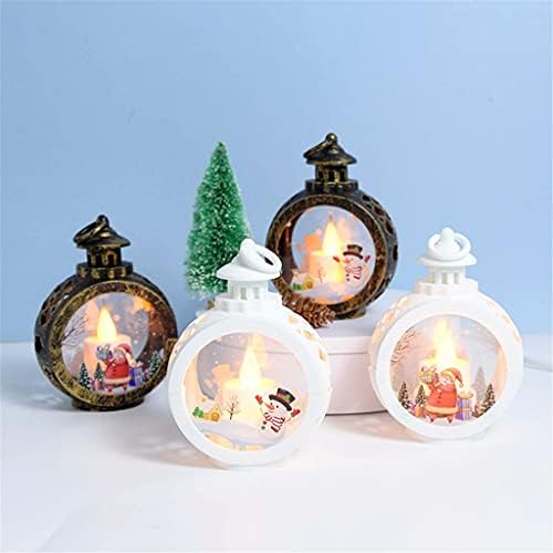 Ganfanren 4pcs/ Поставете стакло пластична минијатурна фенер предводена Божиќна декорација Подарок Мери Божиќна забава Декор Декории