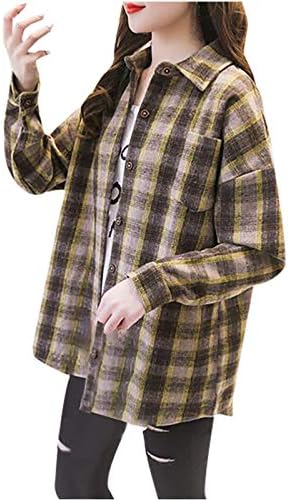 Lapel со целосен ракав јакни женски тартан домашна облека опремена затегната зимска руно отворена предна џеб