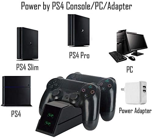 PS4 Контролор Полнач Стојат Двојна Станица За Полнење Статус Екран За Playstation 4 Тенок/ПРО Рачка