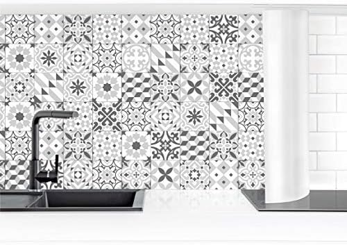 Билдервелтен кујна Ѕид обложување-Геометриски Плочка Микс Сива, Димензија HxW: 50x50 см