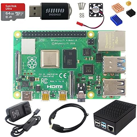 DIGISHUO Raspberry Pi 4b Модел Б 2/4/8GB RAM DIY Комплет Случај Фан SD Картичка Микро - SD HDMI