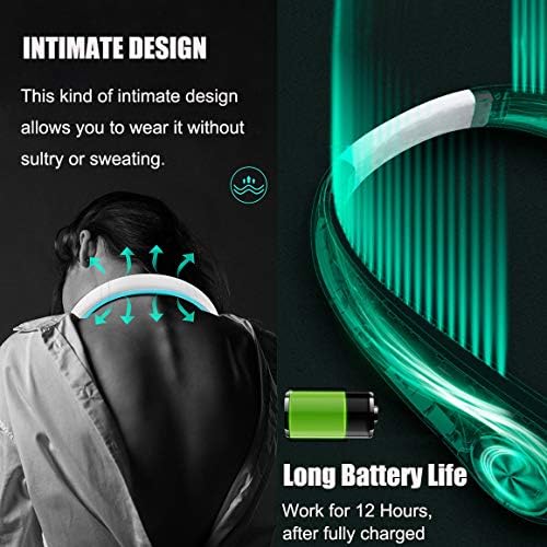 Бесплатен вентилатор на вратот - Фен со слободни раце, личен вентилатор со лисја од 3000 mah, дизајн на слушалки што може да се носи со USB вентилатор,