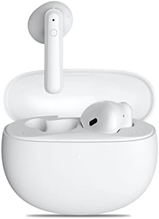 Безжични уши на IKG, слушалки со Bluetooth со микрофон, 30ч за играње со про transparentирно куќиште за полнење, длабок бас, IPX7 водоотпорен,