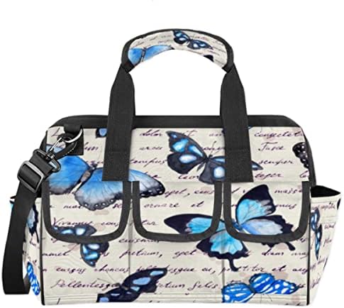 Торба За Алатки со Гроздобер Букви од животинска Пеперутка Со Водоотпорен Организатор На Алатки Со Меко Дно Торбичка Со Алатки Со Повеќе