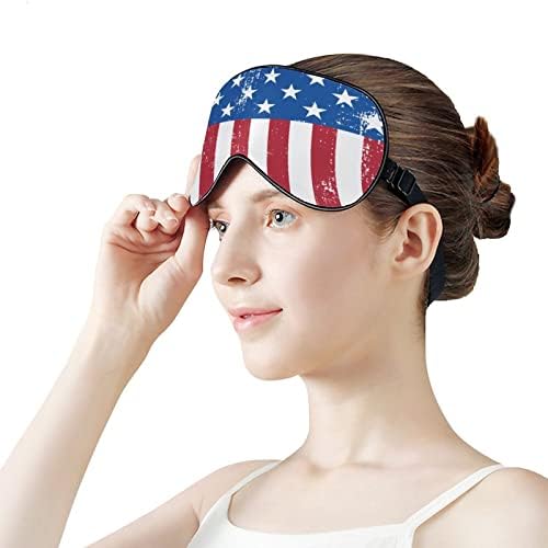 Ретро американско знаме за спиење маска за очи, симпатична слепи очи, ја опфаќа сенката за очила за жени подароци