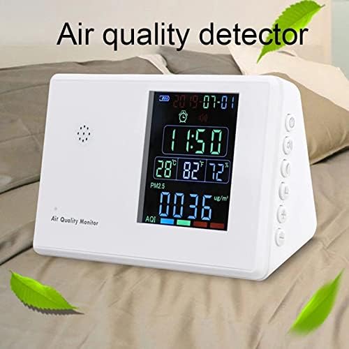 MXIAOXIA Дигитален CO2 метар HCHO PM2.5 Монитор хигротермографски аларм часовник CO2 Тестерски монитор за квалитет на воздухот формалдехид