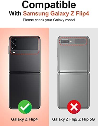 OCASE Компатибилен Со Samsung Galaxy Z Flip 4 5g Случај, Galaxy Z Flip 4 Кожа Случај Компатибилен Безжично Полнење, Тенка Pu Кожа Флип