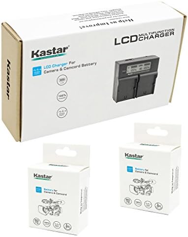 Kastar LCD Двоен Паметен Брз Полнач &засилувач; 2 x Батерија за Sony NP-FV100, NP-FH100, NPFV100, NPFH100, FV100, FH100 и HDR-CX110,