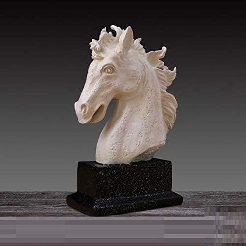 Статуи фигурини скулптури, креативна личност модерна креативност на коњички глави статуи животни фигура смола уметност занаетчиски додатоци