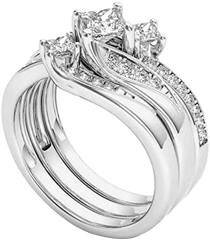 Цветни прстени за смола за жени сребро злато ветување прстени деликатен дизајн јазол сет дијамантски моден прстен светло луксуз со