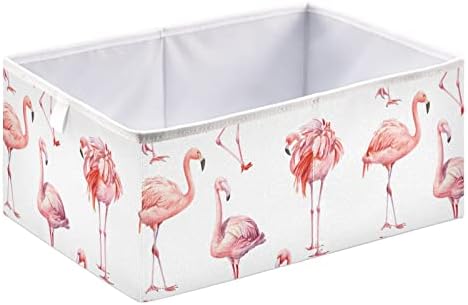 Катаку Фламинго Животински Бели Корпи За Складирање Големи Правоаголни Корпи За Складирање Корпи За Организирање Ткаенина Склопувачки