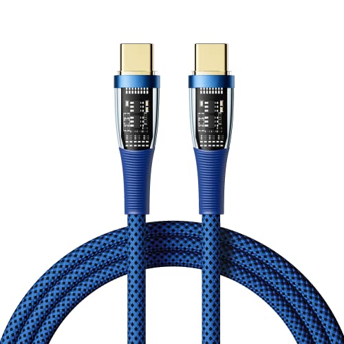 Кабел Ornarto USB C до C, USB 2.0 тип C кабел Брзо полнење плетенка кабел за Samsung Galaxy S22/S21/S20 Ultra, MacBook Pro/Air, iPad Pro/iPad