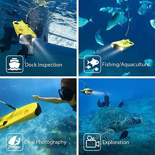 QIYHBVR Подводен дрон со 4K UHD камера и LED Fill Light, ROV беспилотни летала за морско видео, FISH Finder, Rybor Camcorder, RC Submarine Robot