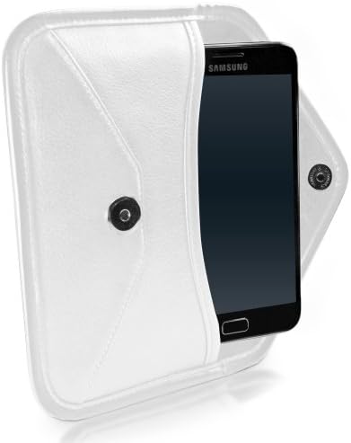 Case Boxwave Case компатибилен со Samsung Galaxy J3 постигнување - елитна торбичка за кожен месинџер, синтетички кожен покритие дизајн на пликови за дизајн за Samsung Galaxy J3 постигнува