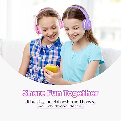 Слушалки за деца од винамас, слушалки за уши за деца, жични слушалки со безбеден ограничувач на волумен 85dB, прилагодливи и флексибилни
