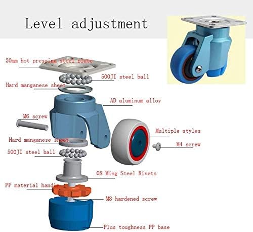 Zyledw Caster Wheelsers 4 парчиња должност Индустриски транспортери 2 инчи 50 mm 570 lb Универзално ротирачко ниво на сопирачката