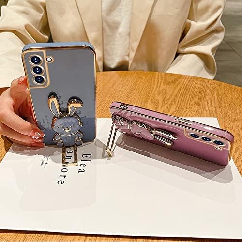 Aulzaju за Samsung Galaxy A54 5G Case, 6d симпатична каваи скриена зајачка зајаче за зајакнување+дизајн на огледало за шминка