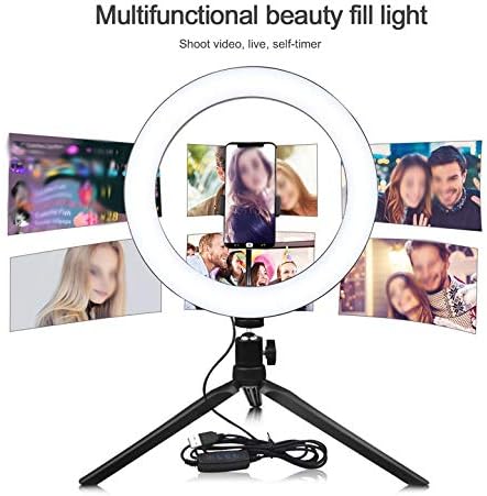 WYFDP Новина USB Dimmable LED Selfie Прстен Светлина Мобилен Телефон Фотографија Осветлување Со Статив За Шминка Видео Во Живо Студио Светлина