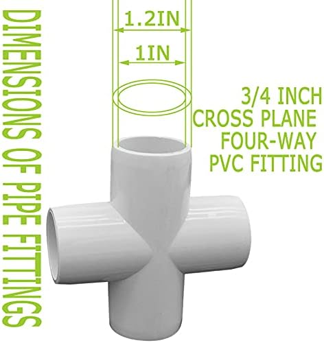 18 ПАРЧИЊА 4-Насочни Вкрстени Пвц Фитинзи, 3/4-инчни Тешки Пвц Цевки Фитинг Пвц Мебел Одделение Фитинг Конектор За Водоснабдување Изградба На
