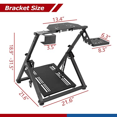 Minneer G25/G27/G920 Тркачки Држач За Волан, Применлив За T248xbox/ T300RS GT/T GT II Симулатор Монтирање Прилагодлива Висина Преклопливи Педали На Тркалата Не Се Вклучени