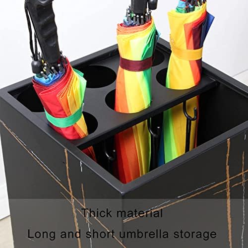 Зесус метал чадор штанд со држач за чадори со чадор со голем капацитет за складирање на чадор со отстранлив сад за капење и куки/бели/30x30x60cm