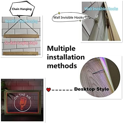 DVTEL Ресторан Отворен LED Неонски Знак, РЕСТОРАН Декор USB Ноќни Светла Неонски Светла Со Дрвена Рамка, Ѕид Виси Прозрачна Табла,