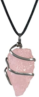 Јатска суров кристален ѓердан приврзок за мажи и жени - рачно изработени камења чакра - духовен накит - него/нејзините подароци - Просперитет аура Природни кристали