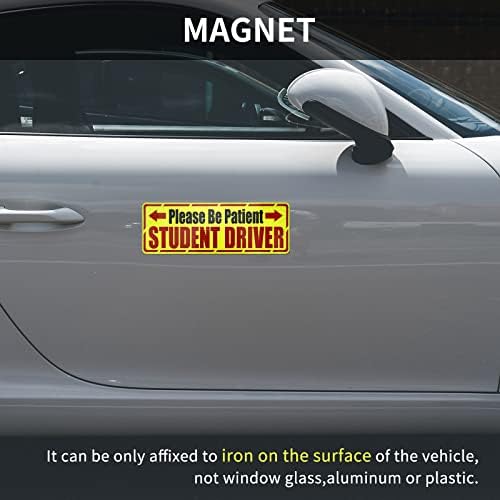 Магнет за возач на студенти Олодеер за автомобил, ве молиме бидете трпеливи студентски возач, налепница за магнетски рефлексивни браник за нови студентски возачи.3