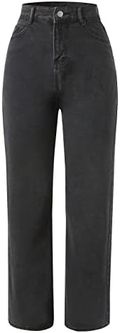 Миашуи директни жени жени цврсти широки фармерки со нозе со високи половини панталони, паднаа директно женски фармерки, ретро фармерки, слабеење