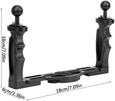 Двојна Држач За Фенерче, Едноставен Држач За Спортска Камера, Метал За Нуркање Со Две Рачки За Опрема За Виси Блиц Со Фенерче За Нуркање