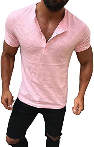 МАЈИИФУ-ГЈ МАНСКИ ОДГОВОРНИ ОСНОВНИ модни маици предни плочки со кратки ракави со лесен памук со врвови на вратот V-вратот