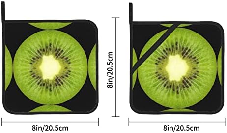 Киви парчиња комплети од 2 држачи за тенџере со јамка отпорна