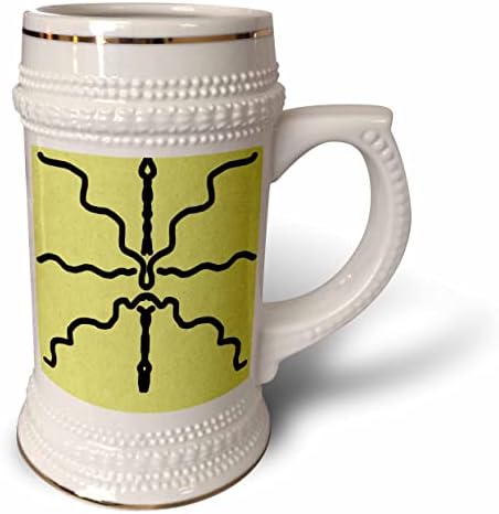 3drose Слика на сликање на црни спирални линии на Chartreuse - 22oz Stein Chig