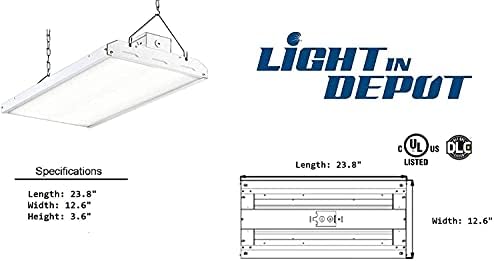 4Pack 2ft Високо Заливско Светло, LED Линеарно Светло За Продавница,165w-23100Lm-5000K-400wMH Еднакво - 120277V AC,За МАГАЦИН, Гаража, Workbench, Supermarke