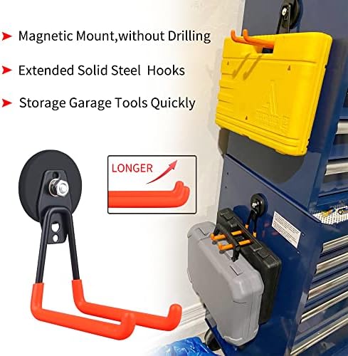 МУТУАКТОР Големи Гаражни Куки, Магнетни Куки За Складирање Од 2 ПАРЧИЊА Тешки Анти-Слајд Гаражни Закачалки Магнетно Монтирање, Гаражна