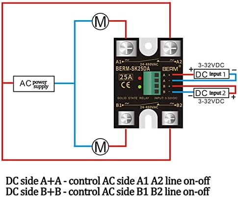 Exongy цврста состојба реле SSR SK40DA Двојно коло двојна контрола DC Control AC SK-DA единечна фаза