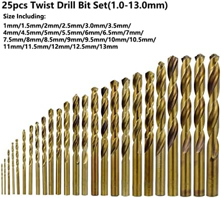 Vieue Dript Bits Twist Dript Bit Set 3 Edge Drill M42 HSS пиштол парчиња кобалт обложени 13/19/25 парчиња за дупчење од метал од