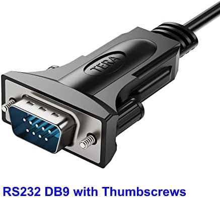 Tera Grand-USB C До Rs232 Сериски DB9 Адаптер Кабел Со Палци И FTDI чипсет, Поддржува Windows 11, 10, 8, 7, Виста, XP, 2000, 98, Linux И Mac, 6 Ft