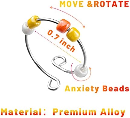 Пантад 11 парчиња вознемиреност мониста прстени шарени стабилни фирд -ленти прстени прилагодливи вртежни прстени ротираат слободно унисекс анти -вознемиреност пр?