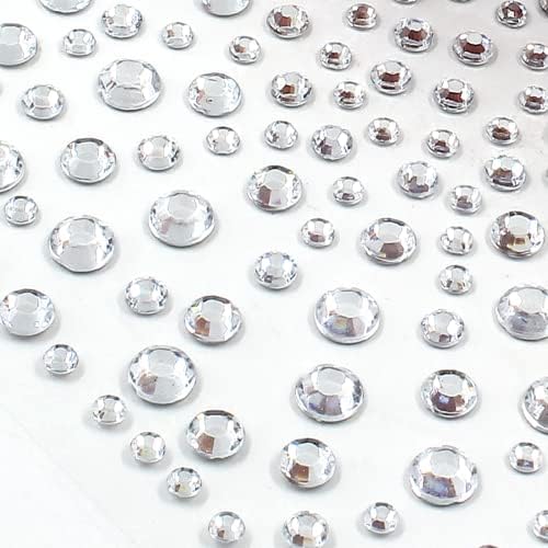 Боквин 650 парчиња налепници за сребро rhinestone, кристално стапче со дијамантски накит, налепници за само лепило за декорација