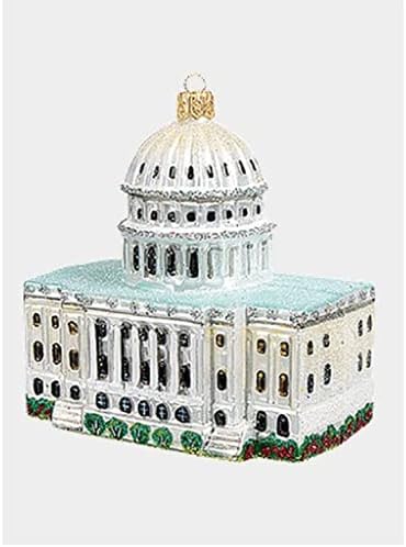 Капитол зграда Вашингтон ДЦ Полска стакло Божиќна украс