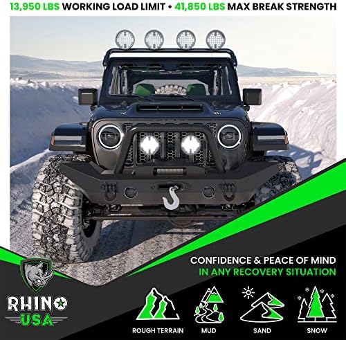 Rhino USA D Ring Shackle 41.850lb Сила за пауза-3/4 ”Шак со 7/8 пин за употреба со лента за влечење, винч, обновување на возилото