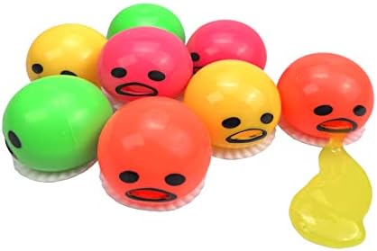 8 парчиња повратна топка од стрес од јајца, топката за пукање вклучува јајце од жолчка, новитети на играчки за олеснување на стресот, пропустливи стрес за слаби игра