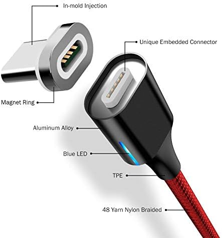 Дигитални Мравка Генерал-Х Микро-USB Приклучок за 3 Совети Во 1 Најлон Плетенка Магнетни Кабел За Полнење, Поддршка 3.0 Брзо Полнење &засилувач;