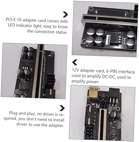 Кабли за продолжување на компјутер Solustre 18 комплети PCI-E Riser Mining I-E PIN GRAPHIC I--додаток за конвертор на проширување X E I -PIN