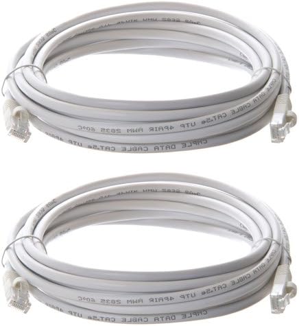 Кабел CAT5E Ethernet - 15 стапки бело - злато позлатени контакти машки до машки кабел за лепенка