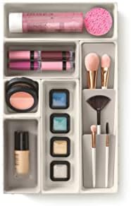Josephозеф Josephозеф Вива - Модуларен 7 -парчен шминка за фиоки за фиоки за убавина, сет, делители на кутии за складирање за шминка, предмети за чешлање, козметика, додатоц